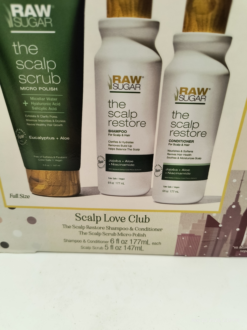 Raw Sugar Scalp Love Club Shampoo, Conditioner & Scalp Scrub Set Sealed NOS NOS - Picture 2 of 10